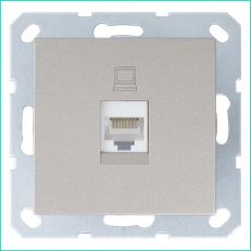 Изображение Интернет-розетка RJ45 с накладкой, цвет шампань